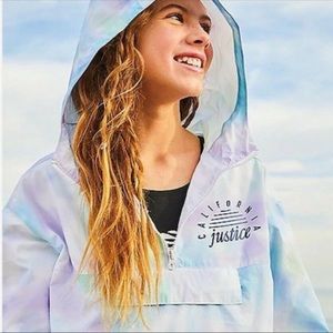 JUSTICE BRAND GIRLS SIZE 18 PLUS PACKABLE WINDBREAKER